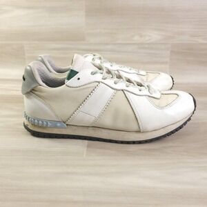 Greyson Shoes Mens Size 10 White Leather Textile Low Top Casual Sneakers